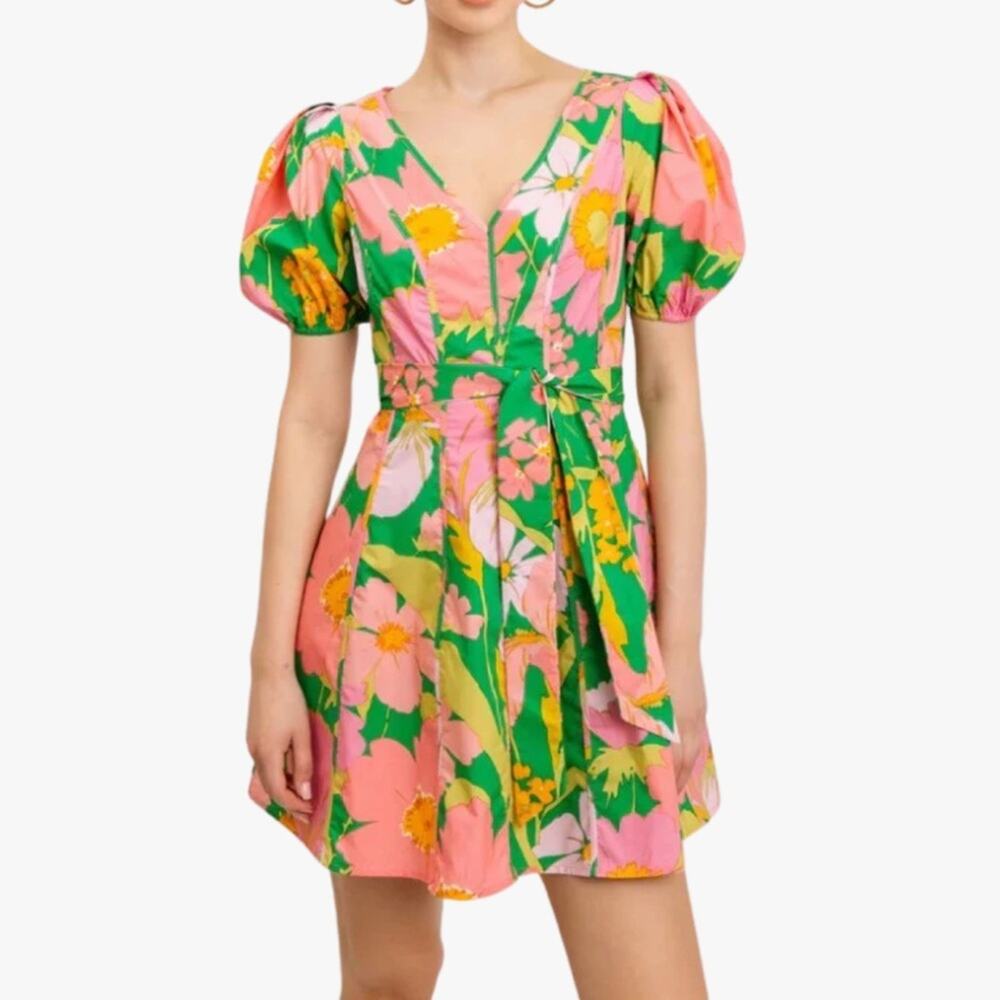 Flora Bea Brynnlee Dress Floral Summer Wedding Princess sleeves SZ large